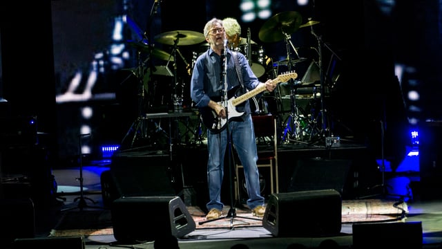 Eric Clapton performing on stage at the Royal Albert Hall in May 2017
