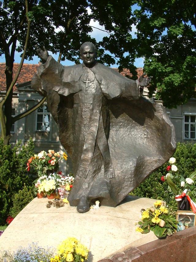 A monument to John Paul II in Poznań, Poland