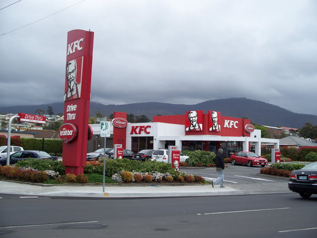 A KFC outlet in Derwent Park, a northern suburb of Hobart, Australia.