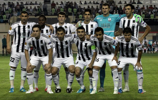 Neftchi in Europa League before the match with Internazionale in 2012.