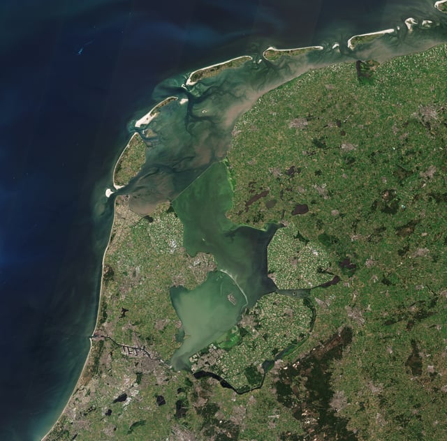 Satellite image of the North Holland, Friesland and Flevoland