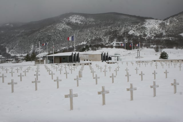The cemetery and memorial in Vassieux-en-Vercors where, in July 1944, German Wehrmacht forces executed more than 200, including women and children, in reprisal for the Maquis's armed resistance. The town was later awarded the Ordre de la Libération.
