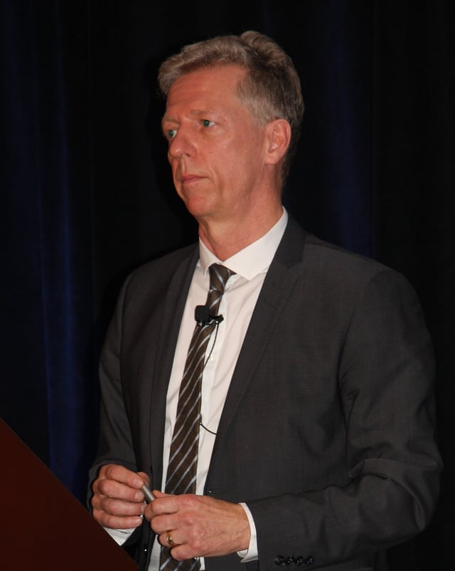 James Orbinski speaking about MSF in 2015.