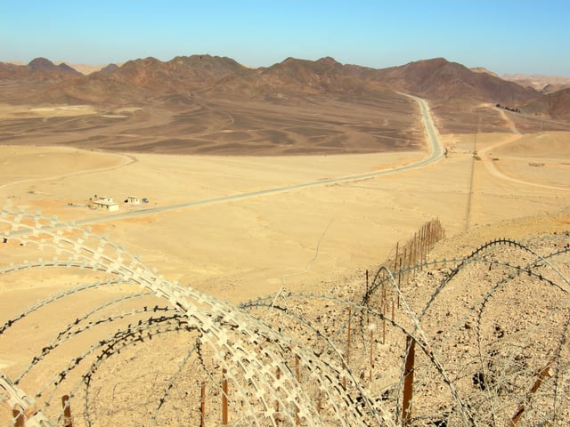 Egypt-Israel border, looking north from the Eilat Mountains