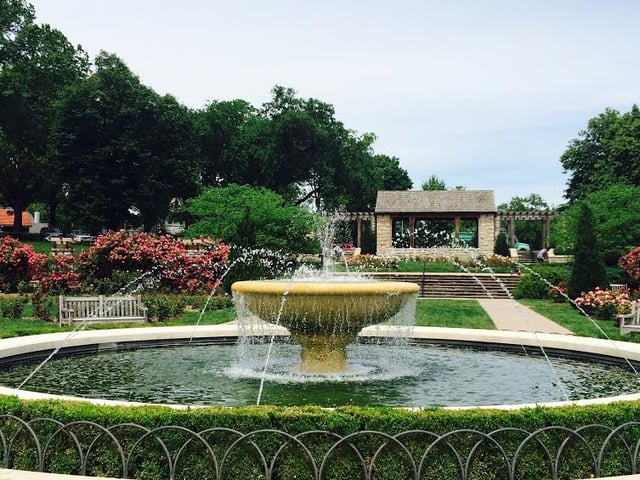 The rose garden in Loose Park, Kansas City's third largest public park.