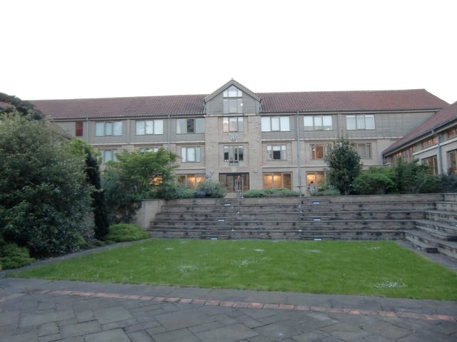 The stepped Cripps Court garden