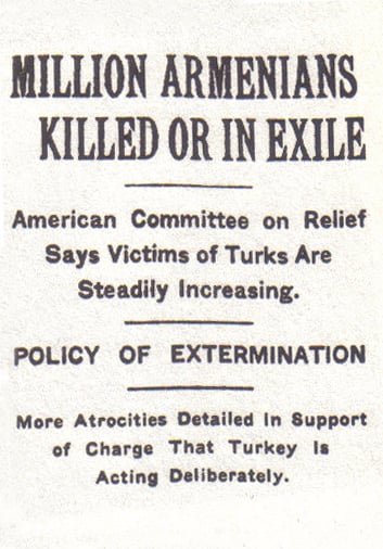 Headline of The New York Times, 15 December 1915