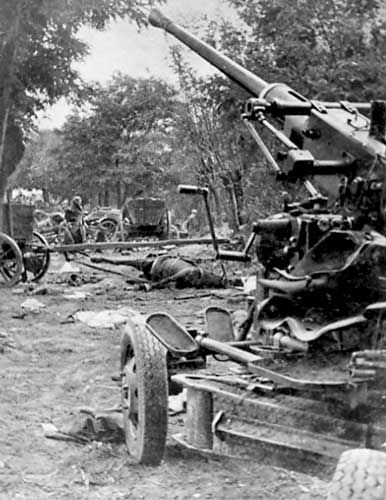 A bombed Polish Army column during the Battle of the Bzura