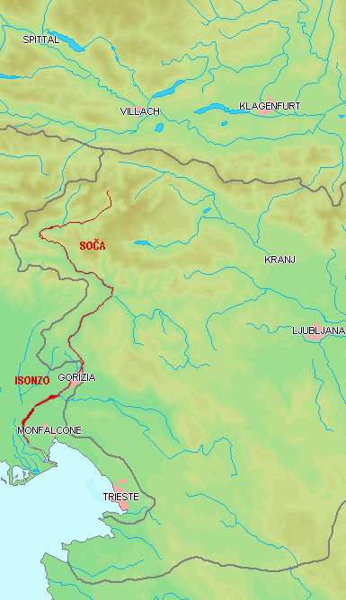 Course of the Soča/Isonzo