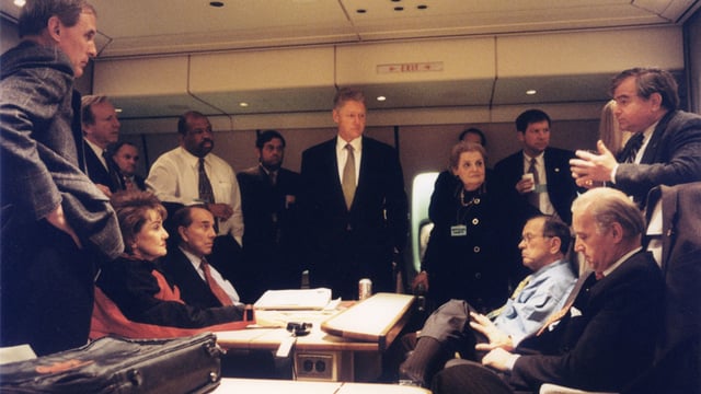 Senator Biden travels with President Clinton and other officials to Bosnia in 1997