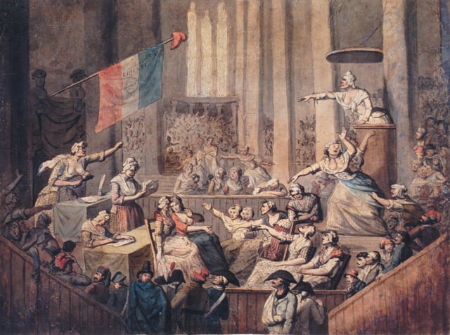 Club of patriotic women in a church