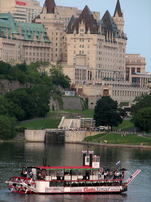 Château Laurier seen from across the Ottawa River