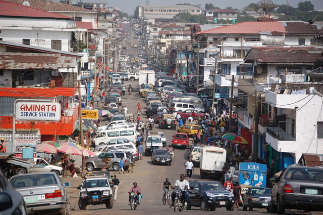 The streets of downtown Monrovia, March 2009