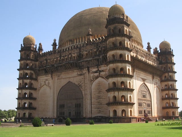 Gol Gumbaz at Bijapur, has the second largest pre-modern dome in the world after the Byzantine Hagia Sophia.