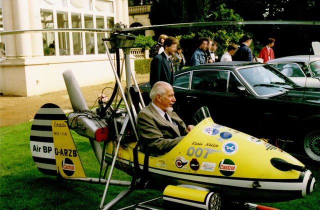 The Little Nellie autogyro with its creator and pilot, Ken Wallis.