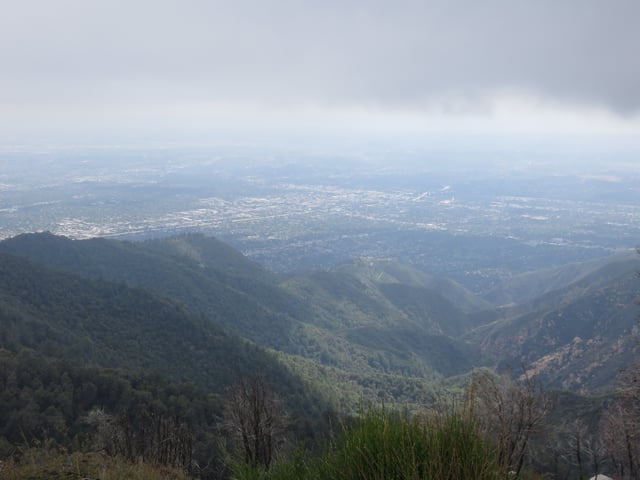 Pasadena viewed from Mount Wilson on a cloudy day