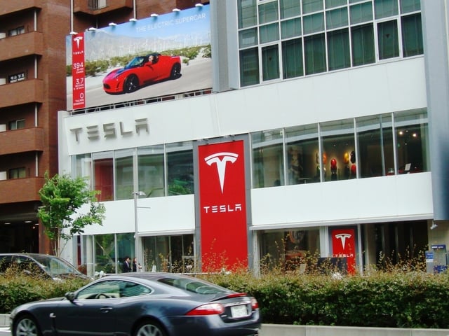 Tesla Motor's Japanese showroom in Aoyama, Tokyo, which was the first showroom opened in the country