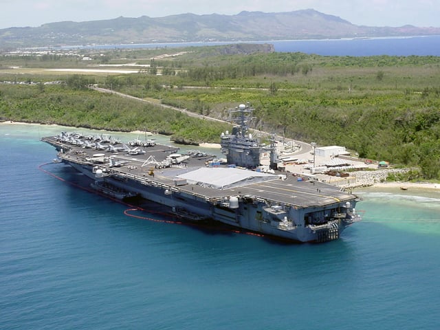 USS Carl Vinson (CVN-70) pier side in Apra Harbor, Guam