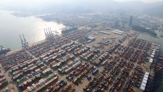 Yantian International Container Terminals in the Yantian District, one of the container terminals of the Port of Shenzhen