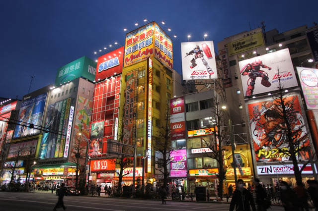 Akihabara district of Tokyo is popular with anime and manga fans as well as otaku