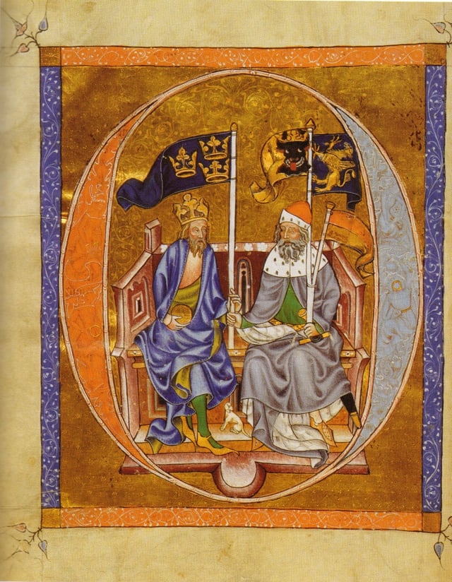 King Albert (left) with his father Duke Albert II of Mecklenburg