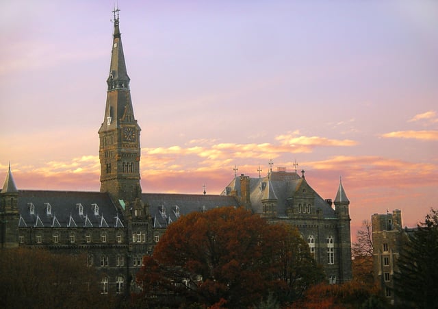 Healy Hall at sunset