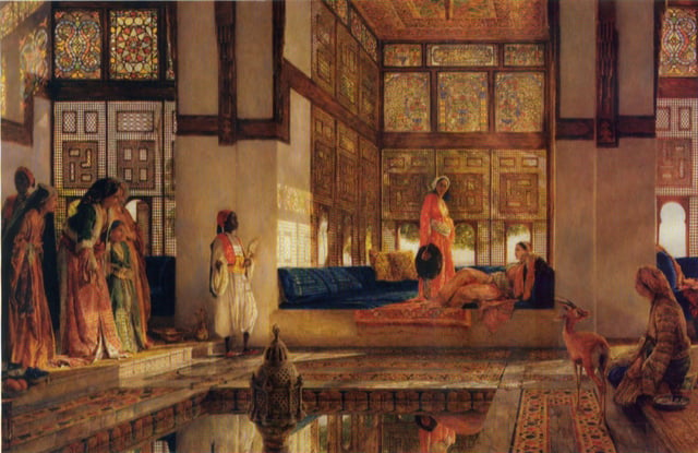 An illustration of the women's quarters in a seraglio, John Frederick Lewis, 1873