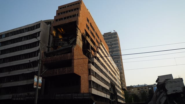 Ministry of Defence building damaged in the 1999 NATO bombing