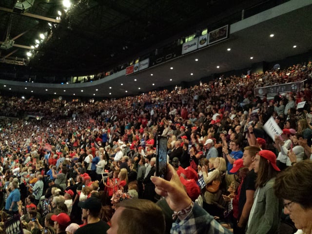Trump rally in the U.S. Bank Arena, Cincinnati, Ohio, on October 13, 2016