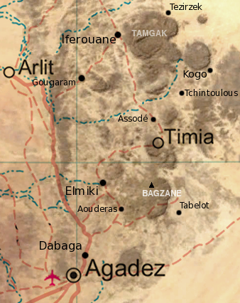 Map of the southern Aïr Mountains.