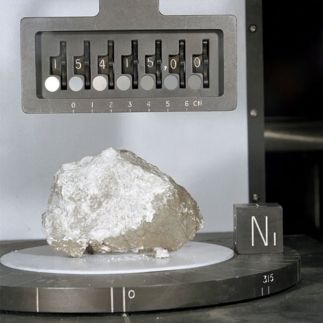 The most famous of the Moon rocks recovered, the Genesis Rock, returned from Apollo 15.