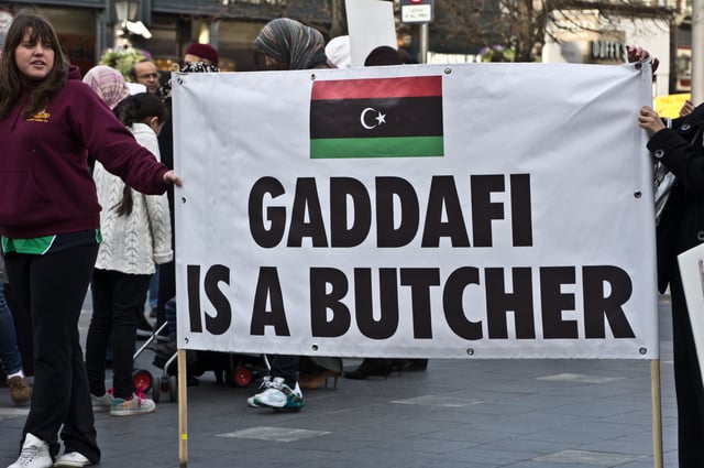 Anti-Gaddafist placard in Ireland