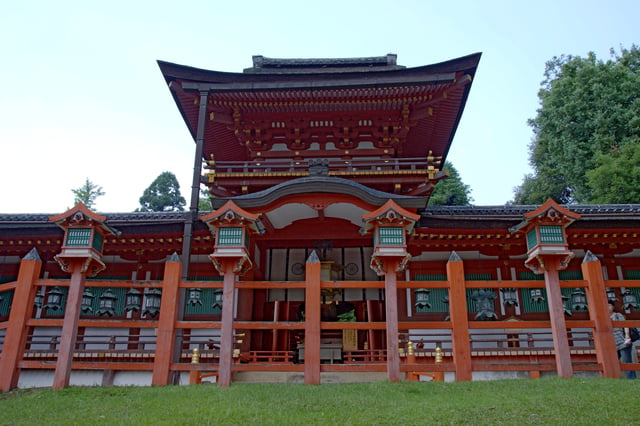 Kasuga-taisha—Middle gate and hall, World Heritage Site and one of the National Treasures of Japan