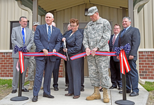 Governor Pence at the dedication of a new veterans' clinic, March 30, 2016