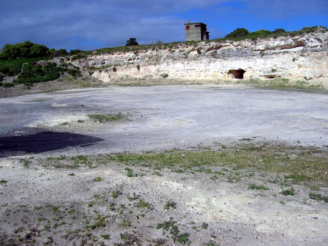 Lime quarry on Robben Island where Mandela and other prisoners were forced to carry out hard labour