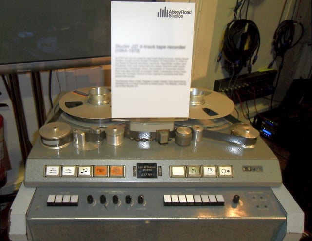 One of EMI's Studer J37 four-track tape recorders, the machines used to record Sgt. Pepper