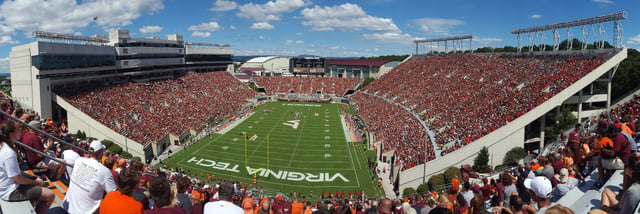 Lane Stadium from the south in 2016