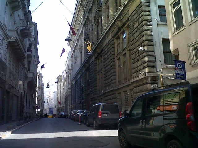 Bankalar Caddesi (Banks Street) in the Galata quarter of Beyoğlu was the financial center of the Ottoman Empire.