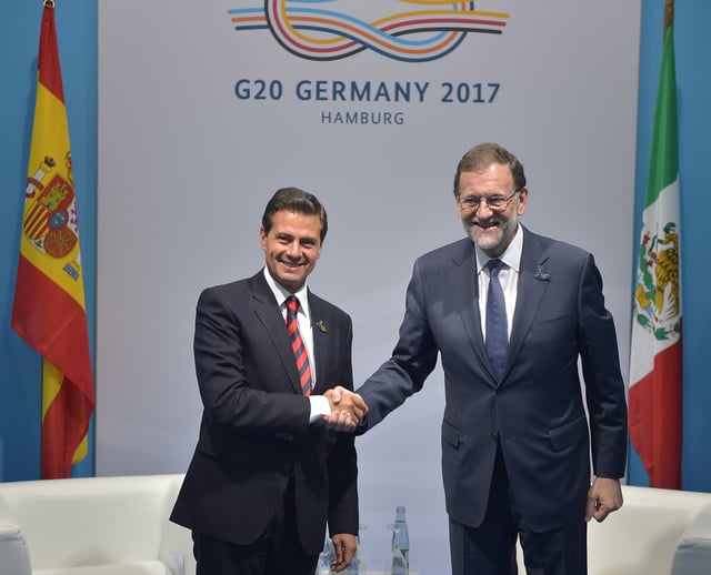 Peña Nieto with Spanish Prime Minister Mariano Rajoy, 8 July 2017