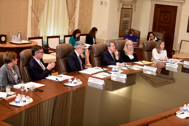Board of governors in April 2019, when two of the seven seats were vacant
