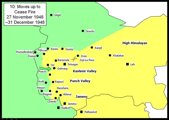 Moves up to cease-fire. 27 November 1948 – 31 December 1948