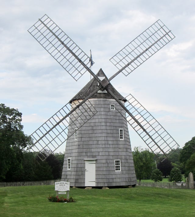 The c. 1806 Old Hook Mill in East Hampton is one of eleven extant windmills in Suffolk County.