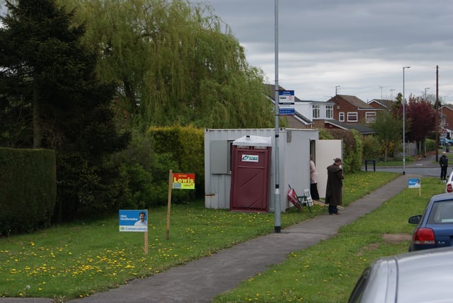 A polling station in Wetherby, West Yorkshire