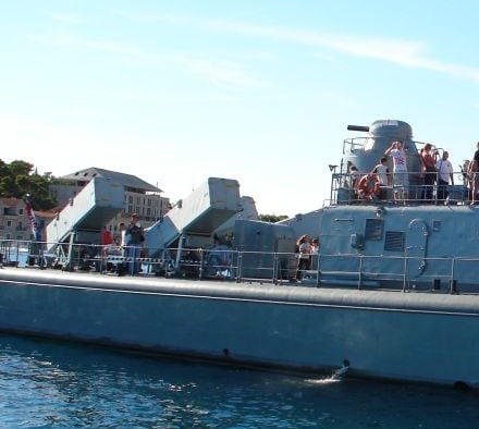 Croatian missile boat Kralj Dmitar Zvonimir with RBS-15 missiles
