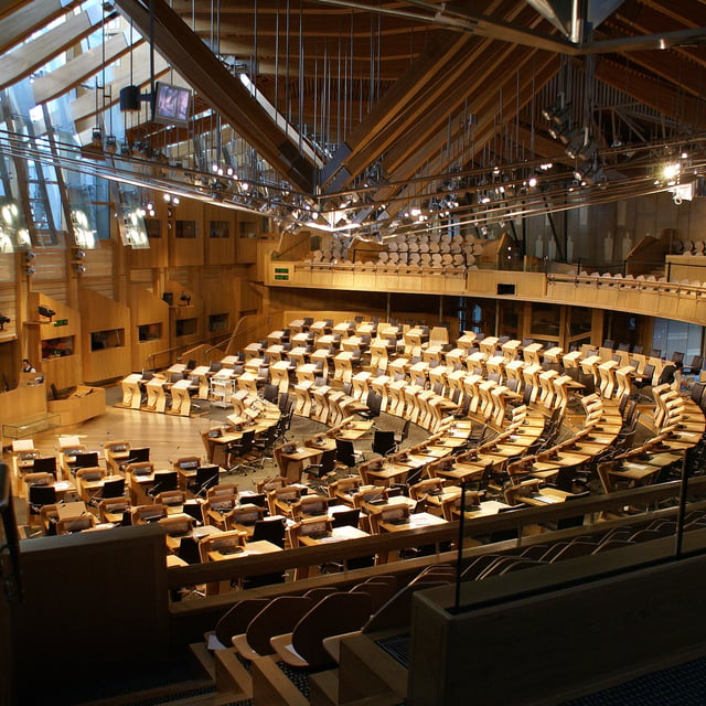 The Scottish Parliament at Holyrood has 129 MSPs with extensive powers, including taxation.