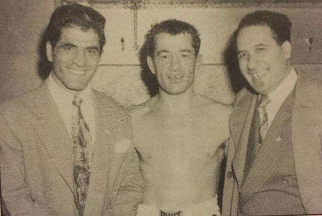 Franzese (left) with boxer Rocky Graziano (center) in the 1940s