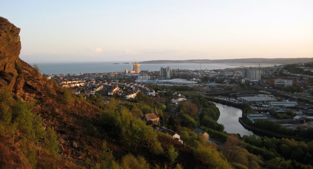 Swansea Bay and city centre. Swansea is Wales' second most populous city.