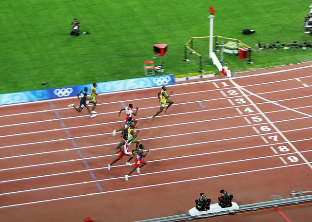 The 100 m final at the 2008 Summer Olympics