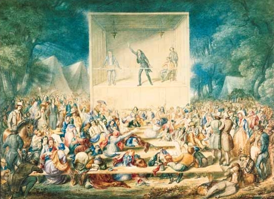 1839 Methodist camp meeting during the Second Great Awakening in the U.S.
