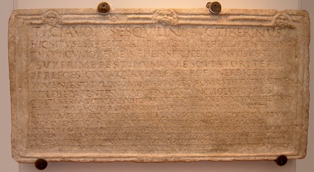 Latin inscription, in the National Roman Museum